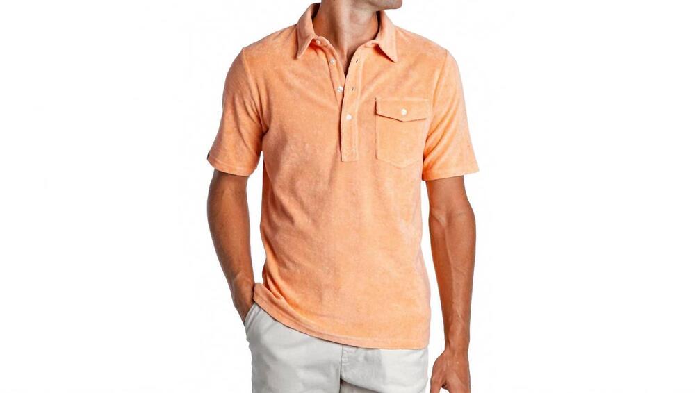 NEW CRIQUET terrycloth players shirt in shrimp